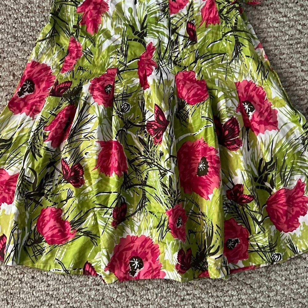 Talbots size 2P green and pink women’s a line skirt - Picture 2 of 5